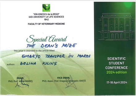 Dölerme ve Suni Tohumlama Anabilim Dalı yüksek lisans öğrencimiz Zeliha KILINÇ Hk.